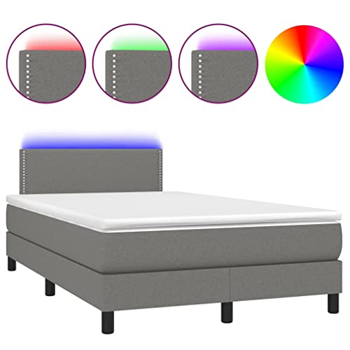 Boxspringbett mit Matratze 120x200 cm -Beleuchtung Dunkelgrau Stoff – Modernes Schlafsystem für Erholung & Stauraum Boxspringbett mit Matratze 120x200 cm -Beleuchtung Dunkelgrau Stoff – Modernes Schlafsystem für Erholung & Stauraum von Eleganz