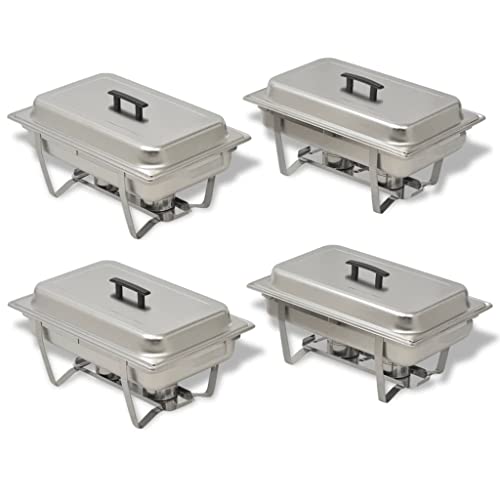 Chafing Dish Set 4-TLG. Edelstahl - Professionelles Warmhaltegeschirr für Catering & Buffets - Langlebig & pflegeleicht von Eleganz