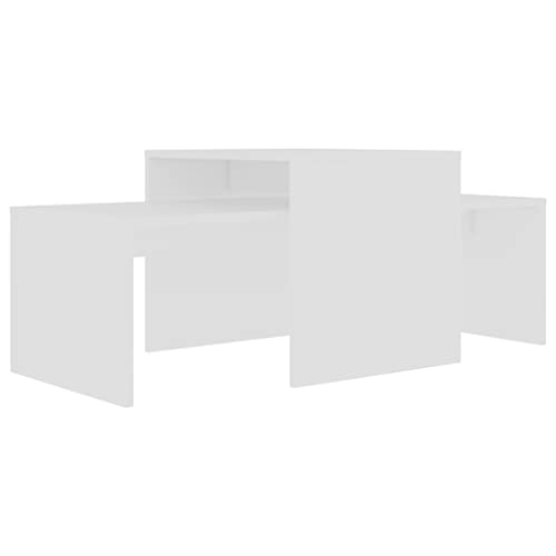 Couchtisch-Set Weiß 100x48x40 cm - Moderner Wohnzimmertisch aus Holzwerkstoff, Stilvoll & Platzsparend für Kleine Räume, Langlebig & Einfach zu Reinigen Couchtisch-Set Weiß 100x48x40 cm - Moderner Wohnzimmertisch aus Holzwerkstoff, Stilvoll & Platzsparend für Kleine Räume, Langlebig & Einfach zu Reinigen von Eleganz