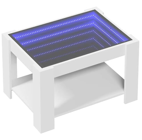 Couchtisch mit -Leuchten Weiß 73x53x45 cm - Moderner Holzwerkstoff & Glas - Perfekt für Wohnzimmer & kleine Räume Couchtisch mit -Leuchten Weiß 73x53x45 cm - Moderner Holzwerkstoff & Glas - Perfekt für Wohnzimmer & kleine Räume von Eleganz