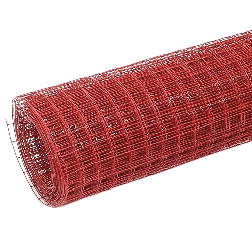 Drahtzaun Stahl 10x0,5 m mit PVC-Beschichtung rot – robuster Sichtschutz und Absperrung für Garten, Terrasse und Grundstück von Eleganz