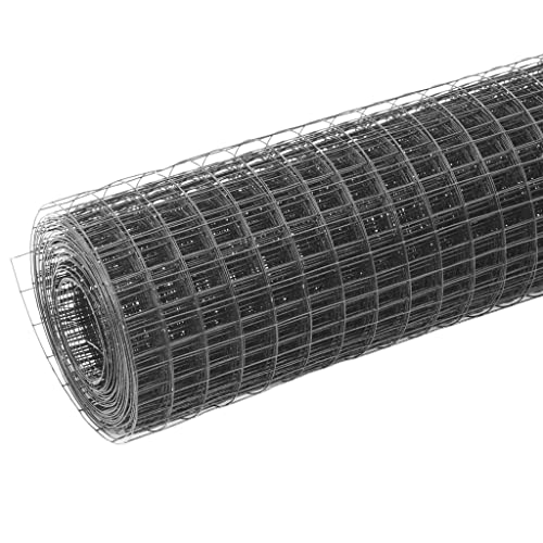 Drahtzaun Stahl mit PVC-Beschichtung 25x0,5 m Grau - Robuster Sichtschutzzaun für Garten, Terrasse und Haus - Witterungsbeständig & pflegeleicht von Eleganz