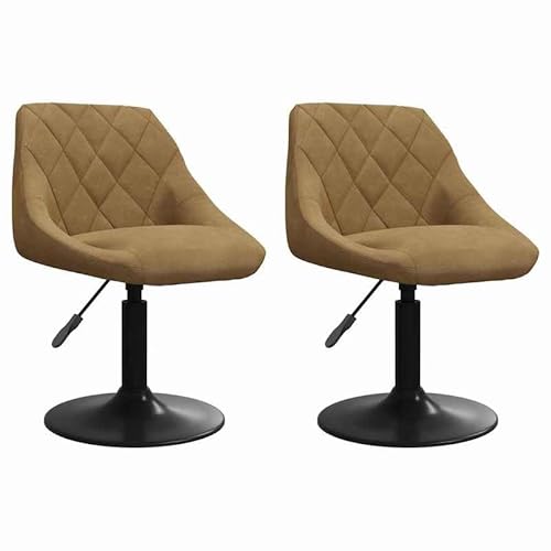 Drehbare Esszimmerstühle 2er Set aus Kunstleder - Moderne Drehstühle für Esszimmer, Küche oder Büro - Bequem & langlebig - Braun 46 x 44 x 77,5 cm von Eleganz