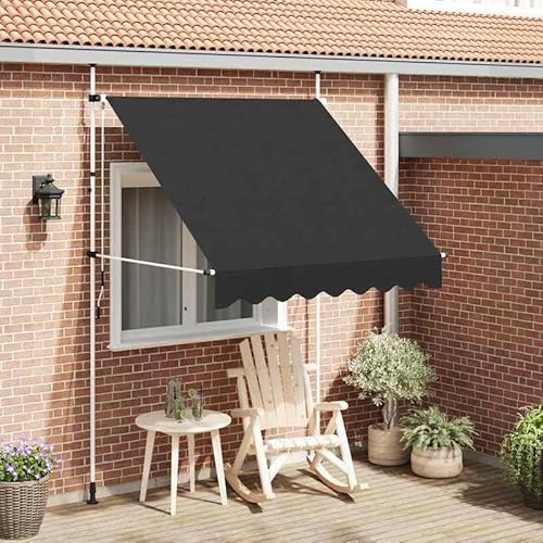 Einziehbare Markise 200 cm Anthrazit - Handbetrieben mit Textilgewebe und Stahlrahmen - Perfekter Sonnenschutz für Terrasse und Garten Einziehbare Markise 200 cm Anthrazit - Handbetrieben mit Textilgewebe und Stahlrahmen - Perfekter Sonnenschutz für Terrasse und Garten von Eleganz