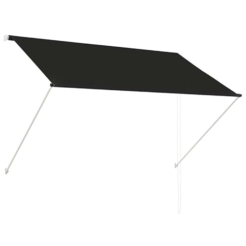Einziehbare Markise 200x150 cm Anthrazit für Terrasse und Balkon - Stahlrahmen & 100% Polyestergewebe mit PA-Beschichtung - UV-Schutz und Regenabweisend von Eleganz