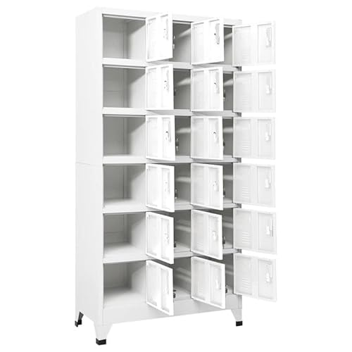 Eleganz 18 Fach Schließfachschrank aus Metall 90x40x180 cm - Sicherheitsschrank für Wohnzimmer, Büro oder Flur - Stabile Aufbewahrung für Dokumente und Wertgegenstände von Eleganz