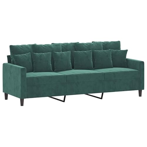 Eleganz 180 cm Futon Sofa 3-Sitzer in Dunkelgrün aus Samt – Bequemes Schlafsofa für Wohnzimmer oder Gastraum, Platzsparend & Langlebig von Eleganz