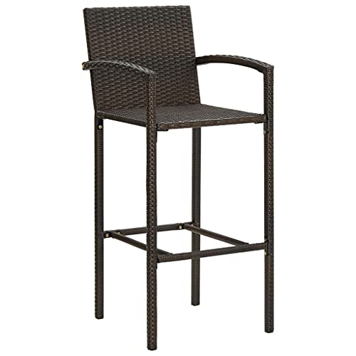 Eleganz 2 Barhocker aus PE-Rattan & pulverbeschichtetem Stahl - Langlebig & pflegeleicht - Perfekt für Garten, Terrasse oder Balkon - Modernes Design in Braun von Eleganz