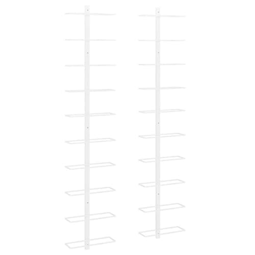Eleganz 2 STK. Wand-Weinregale für 10 Flaschen - Weiß Metall - Platzsparende Weinlagerung für Küche, Keller oder Wohnzimmer - Stabile & Stilvolle Aufbewahrung Eleganz 2 STK. Wand-Weinregale für 10 Flaschen - Weiß Metall - Platzsparende Weinlagerung für Küche, Keller oder Wohnzimmer - Stabile & Stilvolle Aufbewahrung von Eleganz
