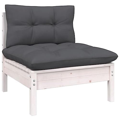 Eleganz 2-Sitzer Gartensofa aus massivem Kiefernholz mit Kissen, wetterfest & langlebig, perfekt für Terrasse & Garten, 100% Polyester Bezug von Eleganz