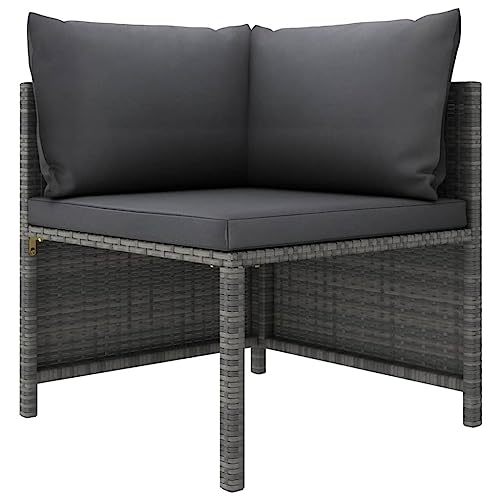 Eleganz 2-Sitzer Gartensofa mit Polstern Grau - Modernes PE-Rattan & Stahl Design - Perfekt für Terrasse & Garten - Langlebig & Wetterfest von Eleganz