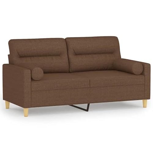 Eleganz 2-Sitzer-Sofa 140 cm Braun Stoff - Futon für Wohnzimmer oder Schlafzimmer, bequem & platzsparend mit Zierkissen Eleganz 2-Sitzer-Sofa 140 cm Braun Stoff - Futon für Wohnzimmer oder Schlafzimmer, bequem & platzsparend mit Zierkissen von Eleganz