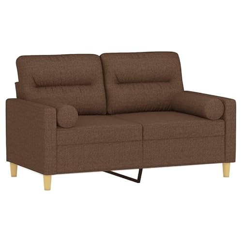 Eleganz 2-Sitzer-Sofa Braun 120 cm Stoff-Futon für Wohnzimmer oder Schlafzimmer - Bequemes Sofabett mit Zierkissen - Platzsparend und langlebig Eleganz 2-Sitzer-Sofa Braun 120 cm Stoff-Futon für Wohnzimmer oder Schlafzimmer - Bequemes Sofabett mit Zierkissen - Platzsparend und langlebig von Eleganz