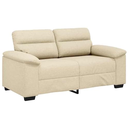 Eleganz 2-Sitzer-Sofa Creme 120 cm aus strapazierfähigem Stoff (100% Polyester) mit Metallfüßen – Modernes Wohnzimmer-Sofa für kleine Räume | Robustes Sperrholz & Massivholz-Gestell von Eleganz