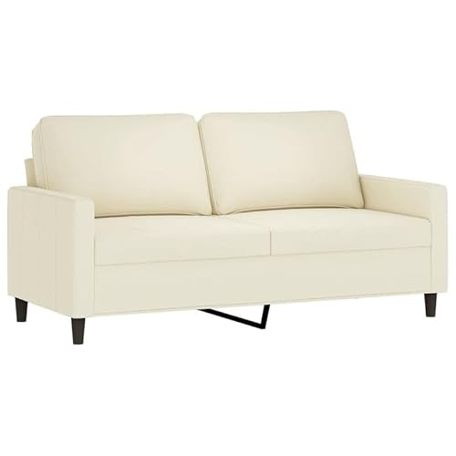 Eleganz 2-Sitzer-Sofa Creme 140 cm Samt – Futon für Wohnzimmer oder Schlafzimmer, platzsparend und bequem, ideal für kleine Räume von Eleganz