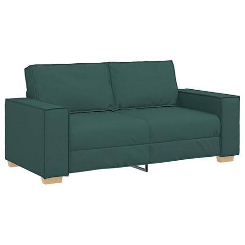 Eleganz 2-Sitzer Sofa Dunkelgrün 140 cm - Stoffbezug (100% Polyester) mit Metallfüßen - Modernes Wohnzimmer-Sofa für kleine Räume - Robustes Sperrholz & Massivholz Gestell von Eleganz