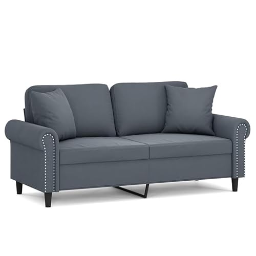 Eleganz 2-Sitzer-Sofa Futon Dunkelgrau 140 cm Samt – Modernes Wohnzimmer-Sofa mit Zierkissen, Platzsparend für Kleine Räume, Bequem und Langlebig Eleganz 2-Sitzer-Sofa Futon Dunkelgrau 140 cm Samt – Modernes Wohnzimmer-Sofa mit Zierkissen, Platzsparend für Kleine Räume, Bequem und Langlebig von Eleganz