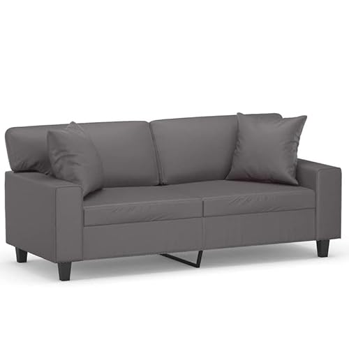 Eleganz 2-Sitzer-Sofa Futon Grau 140 cm Kunstleder – Modernes Wohnzimmer-Sofa mit Zierkissen, Platzsparend für Kleine Räume, Bequem und Pflegeleicht Eleganz 2-Sitzer-Sofa Futon Grau 140 cm Kunstleder – Modernes Wohnzimmer-Sofa mit Zierkissen, Platzsparend für Kleine Räume, Bequem und Pflegeleicht von Eleganz