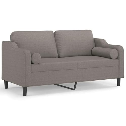Eleganz 2-Sitzer-Sofa Futon mit Zierkissen | 140 cm Stoffbezug | Bequem & Platzsparend | Ideal für kleine Wohnungen oder Gastzimmer | Modernes Design in Taupe Eleganz 2-Sitzer-Sofa Futon mit Zierkissen | 140 cm Stoffbezug | Bequem & Platzsparend | Ideal für kleine Wohnungen oder Gastzimmer | Modernes Design in Taupe von Eleganz