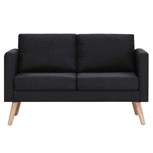 Eleganz 2-Sitzer-Sofa Stoff Schwarz – Futon für Wohnzimmer oder Schlafzimmer, bequem und platzsparend, ideal für kleine Wohnungen von Eleganz