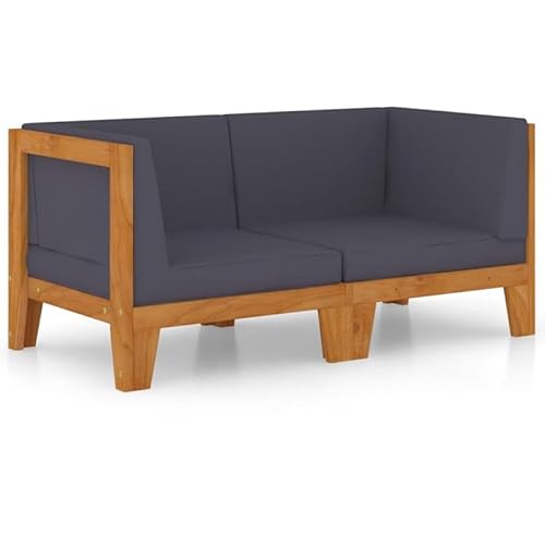 Eleganz 2-Sitzer-Sofa aus Akazien-Massivholz, ölbehandelt – Dunkelgraue Kissen – Langlebiges Gartenmöbel für Terrasse und Balkon Eleganz 2-Sitzer-Sofa aus Akazien-Massivholz, ölbehandelt – Dunkelgraue Kissen – Langlebiges Gartenmöbel für Terrasse und Balkon von Eleganz