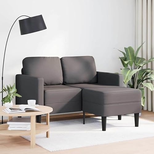 Eleganz 2-Sitzer-Sofa mit Chaiselongue L-Form, Graues Kunstleder Futon für Wohnzimmer oder kleine Räume, 125 cm, modern & pflegeleicht Eleganz 2-Sitzer-Sofa mit Chaiselongue L-Form, Graues Kunstleder Futon für Wohnzimmer oder kleine Räume, 125 cm, modern & pflegeleicht von Eleganz