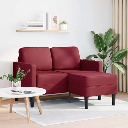 Eleganz 2-Sitzer-Sofa mit Chaiselongue in L-Form, 125 cm Weinrot Kunstleder - Platzsparende Futon-Garnitur für Wohnzimmer oder Homeoffice, bequem & pflegeleicht Eleganz 2-Sitzer-Sofa mit Chaiselongue in L-Form, 125 cm Weinrot Kunstleder - Platzsparende Futon-Garnitur für Wohnzimmer oder Homeoffice, bequem & pflegeleicht von Eleganz