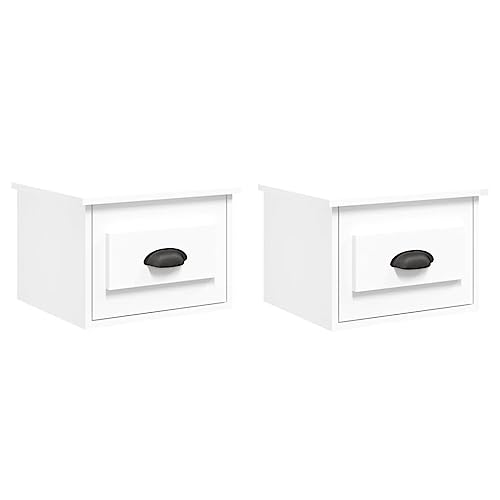 Eleganz 2 Stück Nachttische aus Holzwerkstoff, Weiß 41,5x36x28 cm - Platzsparend & Langlebig für Schlafzimmer, Moderne Nachttische für kleine Räume Eleganz 2 Stück Nachttische aus Holzwerkstoff, Weiß 41,5x36x28 cm - Platzsparend & Langlebig für Schlafzimmer, Moderne Nachttische für kleine Räume von Eleganz