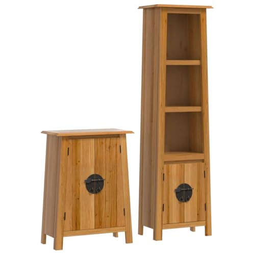Eleganz 2-TLG. Badmöbel-Set aus massivem Kiefernholz - Langlebiges Badezimmermöbel-Set für stilvolles und praktisches Badezimmerdesign von Eleganz