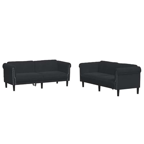 Eleganz 2-TLG. Futon Sofagarnitur in Schwarz Samt – Modernes 2-Sitzer Set für Wohnzimmer oder Schlafzimmer, bequem & platzsparend, ideal für kleine Räume Eleganz 2-TLG. Futon Sofagarnitur in Schwarz Samt – Modernes 2-Sitzer Set für Wohnzimmer oder Schlafzimmer, bequem & platzsparend, ideal für kleine Räume von Eleganz