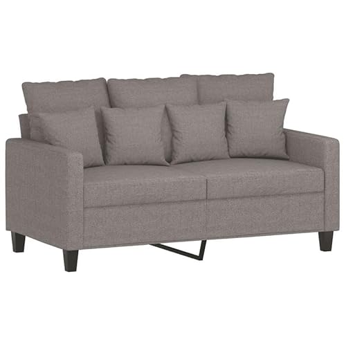 Eleganz 2-TLG. Futon Sofagarnitur mit Kissen – Bequeme Stoffgarnitur in Taupe für Wohnzimmer oder Schlafzimmer, Ideal für kleine Räume und Gastgeber von Eleganz