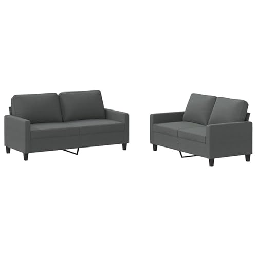 Eleganz 2-TLG. Futon Sofagarnitur mit Kissen Dunkelgrau Stoff - Modernes Wohnzimmer Set für kleine Räume, langlebig & bequem - Ideal für Gastgeber & Familien Eleganz 2-TLG. Futon Sofagarnitur mit Kissen Dunkelgrau Stoff - Modernes Wohnzimmer Set für kleine Räume, langlebig & bequem - Ideal für Gastgeber & Familien von Eleganz