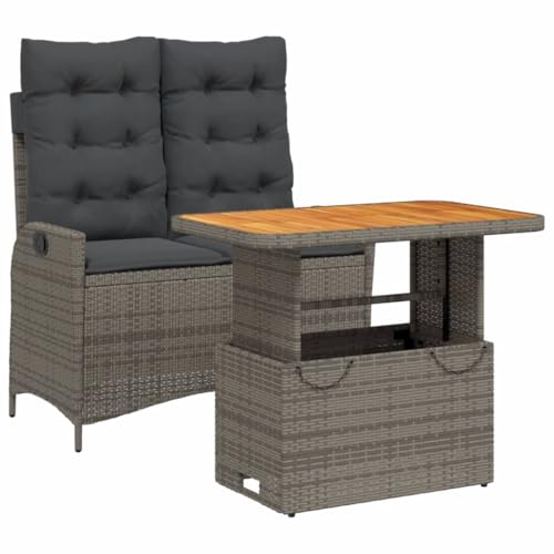 Eleganz 2-TLG. Garten-Essgruppe mit Kissen Grau PE-Rattan & Stahl – Langlebiges Outdoor-Möbel für Terrasse & Garten – Komfort & Stil Eleganz 2-TLG. Garten-Essgruppe mit Kissen Grau PE-Rattan & Stahl – Langlebiges Outdoor-Möbel für Terrasse & Garten – Komfort & Stil von Eleganz