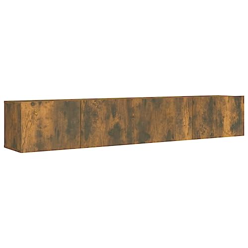 Eleganz 2-TLG. TV-Schrank-Set aus Räuchereiche Holzwerkstoff - Moderner Lautsprecher-Schrank für Wohnzimmer, langlebig & platzsparend von Eleganz