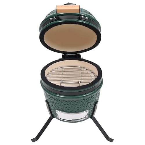 Eleganz 2-in-1 Keramik-Grill Smoker 56 cm Grün – Vielseitiger Kamado-Grill mit pulverbeschichtetem Stahl & glasierter Außenseite für perfektes Grillen & Räuchern von Eleganz