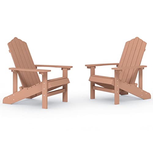 Eleganz 2er Set Adirondack-Gartenstühle aus HDPE und Stahl - Wetterfest und pflegeleicht für Terrasse und Garten von Eleganz