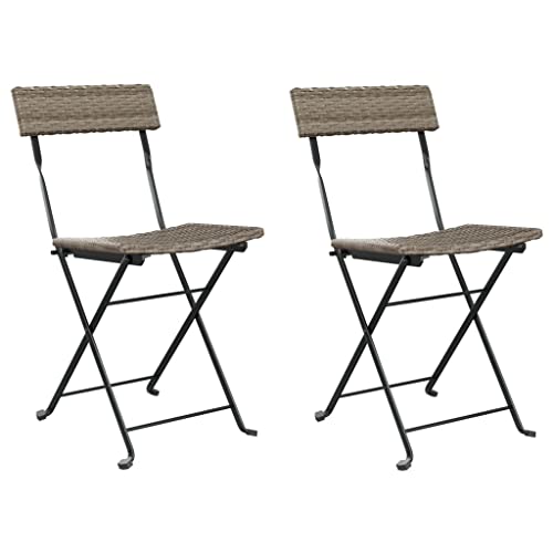 Eleganz 2er Set Bistrostühle klappbar aus PE-Rattan & pulverbeschichtetem Stahl - Perfekt für Garten, Terrasse oder Balkon - Leicht & platzsparend Eleganz 2er Set Bistrostühle klappbar aus PE-Rattan & pulverbeschichtetem Stahl - Perfekt für Garten, Terrasse oder Balkon - Leicht & platzsparend von Eleganz