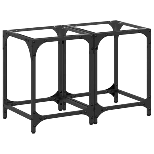 Eleganz 2er Set Couchtische mit Glasplatte – Moderner Wohnzimmertisch aus Stahl & Glas – Stabiles Design für kleine Räume – 30x30x40 cm von Eleganz