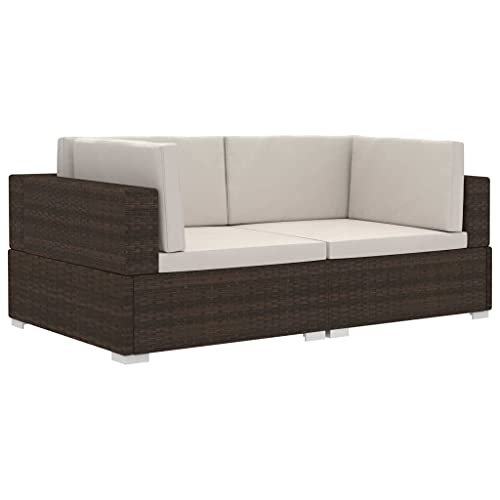 Eleganz 2er-Set Ecksofas aus PE-Rattan mit Pulverbeschichtetem Stahlgestell – Langlebiges Gartensitzmöbel für Terrasse & Garten von Eleganz