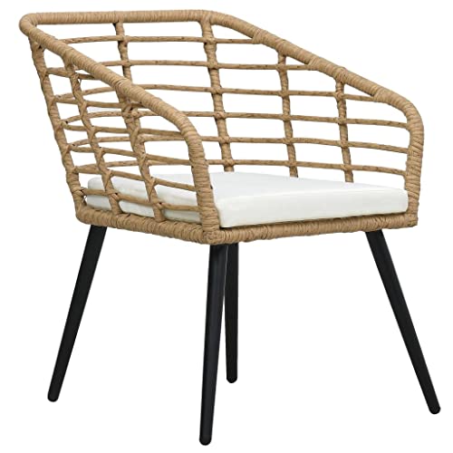 Eleganz 2er-Set Gartenstühle aus PE-Rattan mit Auflagen - Stabiles Sitzmöbel für Terrasse & Garten - Pulverbeschichteter Stahl & 100% Polyester - Modernes Design in Eiche-Optik von Eleganz