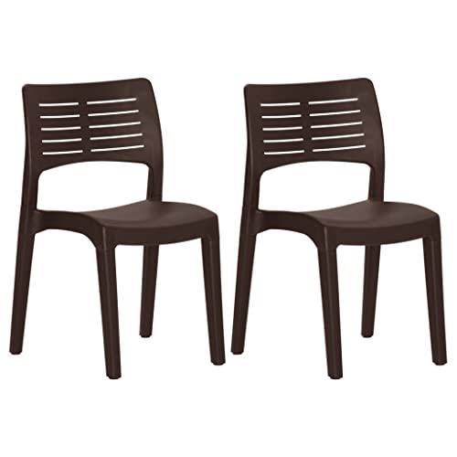 Eleganz 2er-Set Gartenstühle aus Polypropylen - Modern & Wetterfest - Perfekt für Terrasse, Balkon oder Garten - Leicht & Stapelbar von Eleganz
