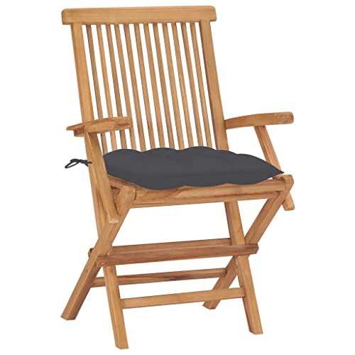 Eleganz 2er-Set Gartenstühle aus massivem Teak-Holz mit Anthrazit Kissen – Langlebig & pflegeleicht für Terrasse & Garten Eleganz 2er-Set Gartenstühle aus massivem Teak-Holz mit Anthrazit Kissen – Langlebig & pflegeleicht für Terrasse & Garten von Eleganz