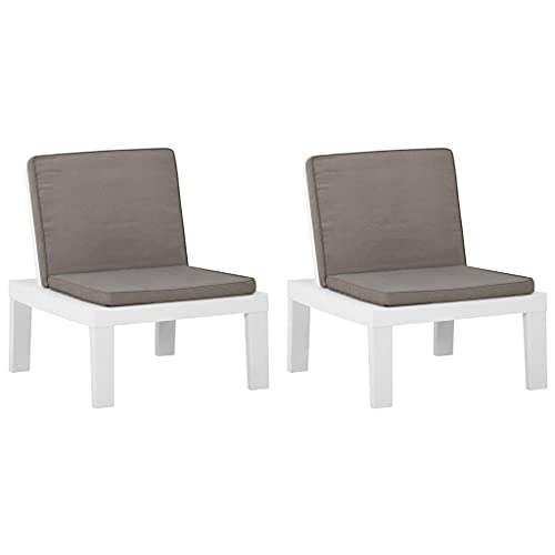 Eleganz 2er-Set Gartenstühle mit Auflagen aus Kunststoff Weiß - Leicht & Wetterfest - Perfekt für Terrasse, Balkon oder Garten Eleganz 2er-Set Gartenstühle mit Auflagen aus Kunststoff Weiß - Leicht & Wetterfest - Perfekt für Terrasse, Balkon oder Garten von Eleganz
