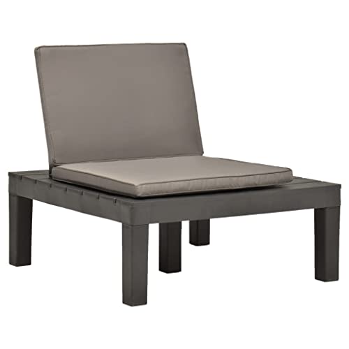 Eleganz 2er Set Gartenstühle mit Auflagen aus Kunststoff in Anthrazit - Langlebig & Wetterfest - Perfekt für Terrasse & Garten von Eleganz