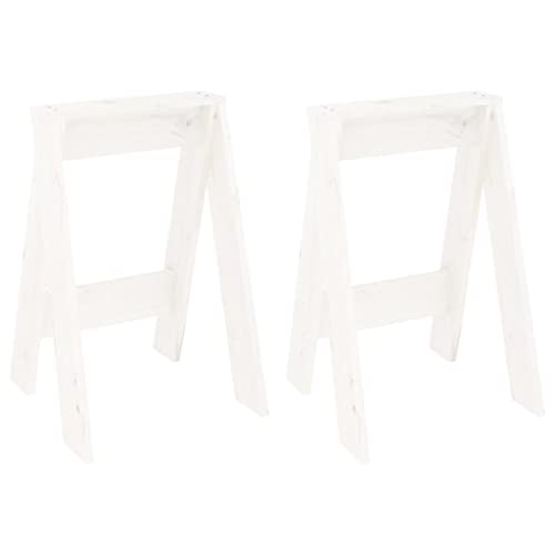 Eleganz 2er Set Hocker aus Massivholz Kiefer - 40x40x60 cm Weiß - Stabile & langlebige Stühle für Wohnzimmer, Küche oder Garten - Natürliches Design für modernes Ambiente von Eleganz