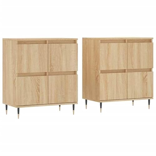 Eleganz 2er Set Sideboard Sonoma-Eiche Holzwerkstoff & Metall - Wohnzimmermöbel-Set für Moderne Einrichtung - Stilvoll & platzsparend Eleganz 2er Set Sideboard Sonoma-Eiche Holzwerkstoff & Metall - Wohnzimmermöbel-Set für Moderne Einrichtung - Stilvoll & platzsparend von Eleganz