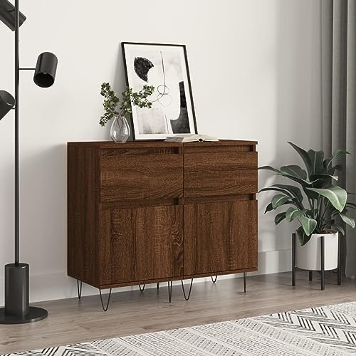Eleganz 2er Set Sideboards Braun Eichen-Optik | Wohnzimmermöbel-Set aus Holzwerkstoff | 40x35x70 cm | Stauraum-Lösung für kleine Räume | Modernes Design Eleganz 2er Set Sideboards Braun Eichen-Optik | Wohnzimmermöbel-Set aus Holzwerkstoff | 40x35x70 cm | Stauraum-Lösung für kleine Räume | Modernes Design von Eleganz