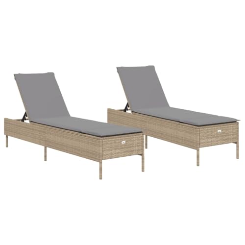 Eleganz 2er-Set Sonnenliegen mit Auflagen für Garten und Terrasse | PE-Rattan & pulverbeschichteter Stahl | Bequem & langlebig | Perfekt für entspannte Sommertage von Eleganz