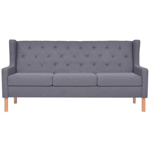 Eleganz 3-Sitzer Futon Sofa Grau aus Stoff – Bequemes Schlafsofa für Wohnzimmer & Gastbereich, platzsparend & langlebig, ideal für kleine Räume von Eleganz