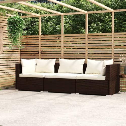 Eleganz 3-Sitzer-Sofa aus PE-Rattan mit Kissen - Pulverbeschichteter Stahlrahmen - Wetterfest & Langlebig - Perfekt für Garten, Terrasse oder Balkon Eleganz 3-Sitzer-Sofa aus PE-Rattan mit Kissen - Pulverbeschichteter Stahlrahmen - Wetterfest & Langlebig - Perfekt für Garten, Terrasse oder Balkon von Eleganz